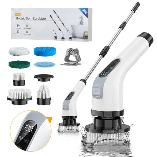 Electric Spin Scrubber – Cordless Power Scrubber with 6 Replaceable Brush