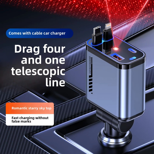 4 IN 1 Retractable Car Charger