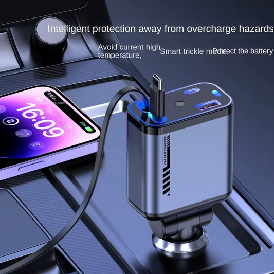 4 IN 1 Retractable Car Charger